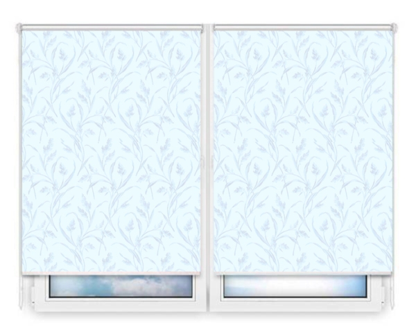 Рулонные шторы Мини Баски морозно-голубой цена. Купить в «Мастерская Жалюзи»